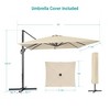 Sonkuki 11.5×9FT Offset Outdoor Patio Aluminum Cantilever Umbrella with Infinite Canopy Angle Adjustment - 3 of 4