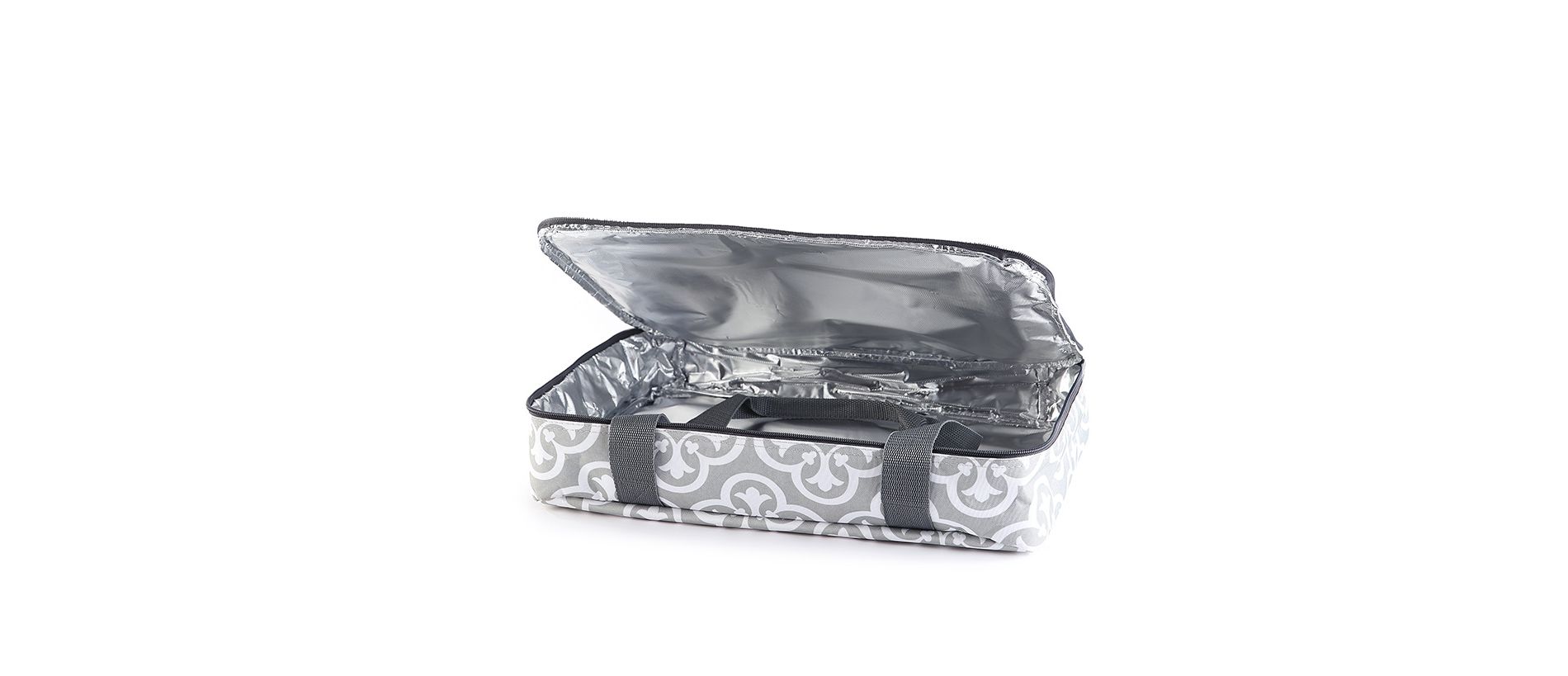 The Lakeside Collection Insulated Casserole Carrier, Thermal Travel Bag with Handles - Grey
