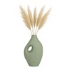 Boho Ceramic Vase - Modern Decorative Accent with Hole Detail - Handmade Minimalist Design for Home, Office & Living Room -  Green - 3 of 4
