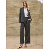Hobemty Women Houndstooth Plaid Dressy Vintage Notched Collar Long Sleeve Semi Formal Suit Jacket - 2 of 4