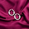 Slickblue Women's Hoops, Circle Cutout Latch Earrings, Boho Inspired, Fashion Jewelry, Minimalist Look, Silver/Gold, 2.1" - 2 of 3