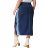 Agnes Orinda Women's Plus Size High Waist Side Slit Button with Pockets Midi Denim Jean Skirts - image 4 of 4