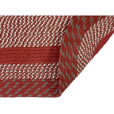 Barn Red Elliptical Braided Polypropylene Area Rug