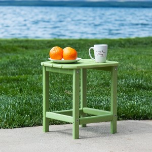 VisioGear Adirondack Side Table, Outside End Table for Patio, Compact Side Table for Porch, Deck, Green, 17.25"*13.25"*17.5" - 1 of 4