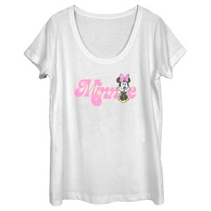 Women's Minnie Mouse Distressed Retro Logo - 1 of 4