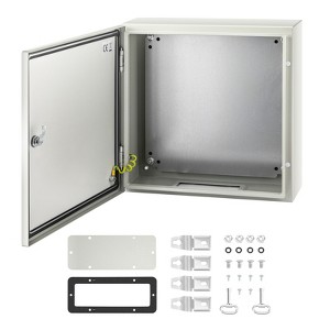 VEVOR NEMA Steel Enclosure, 20 x 20 x 6'' NEMA 4X Steel Electrical Box, IP66 Waterproof & Dustproof, with Mounting Plate, Gray-white - 1 of 4