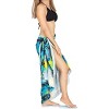 LA LEELA Women's Long Holiday Beachwear Pareo Swimsuit Wrap Swimwear Cover up Sarong Wraps One Size Blue, Tree - 3 of 4