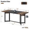 Bestier 70'' Rectangle Brown Dining Tables For 6-8 People, Wooden Kitchen Tables with Wooden Shelves and Metal Legs - 4 of 4