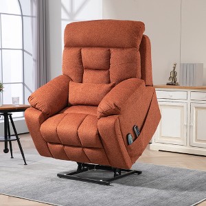Oversized Power Lift Recliner Chair with 4 OKIN Motors, 180° Lay Flat, Multi-Function Massage, Heating, and Cup Holders - 1 of 4