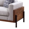 71" Pelton Sofa Fabric and Walnut - Acme Furniture: Elegant Loveseat with 2 Pillows - 3 of 4