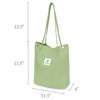 Wrapables Corduroy Tote Bag, Casual Everyday Shoulder Handbag, Light Green - 2 of 4