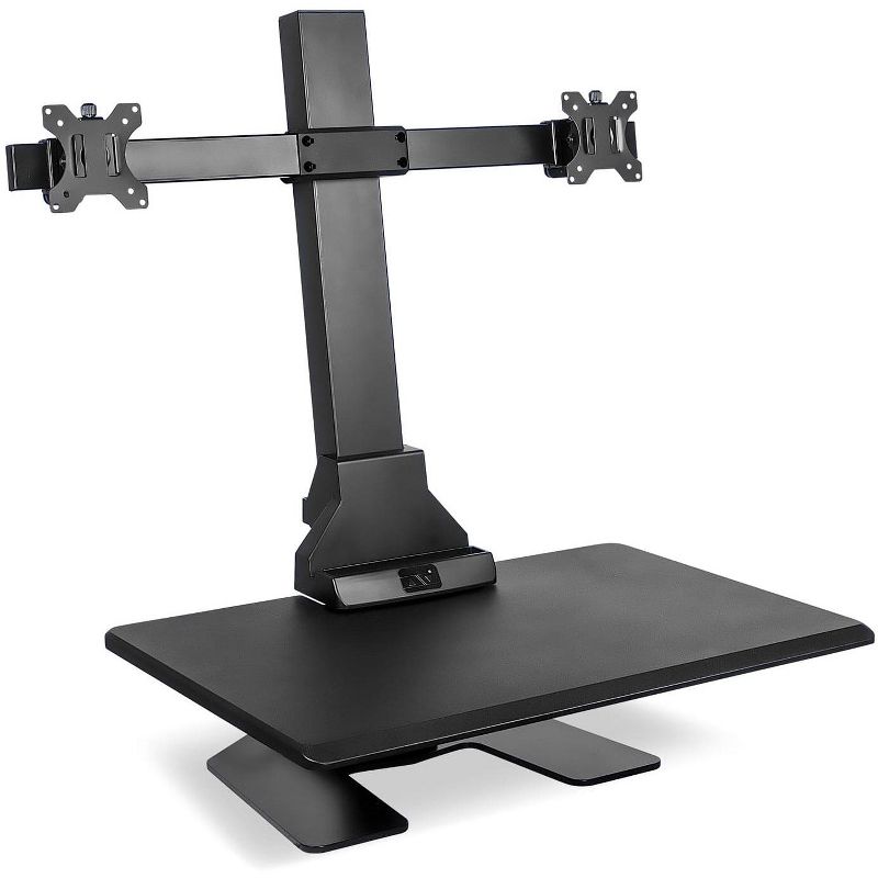 Mount-It! Electric Standing Desk Converter, Motorized Sit Stand Desk w/ Dual Monitor Mount & iPhone/Tablet Slot, Height Adjustable Workstation, 1 of 12