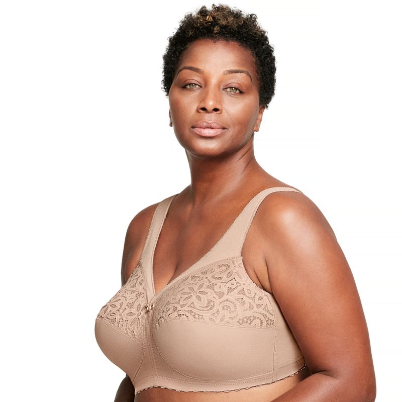 Glamorise Womens MagicLift Cotton Support Wirefree Bra 1001 Café, 3 of 5