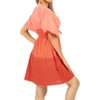 LA LEELA Women's Holiday Swim Beach Mini Dress Wrap Beach Cover Up Vacation Bathing Suit X-Large-XX-Large Orange, Tie Dye Design - 2 of 4