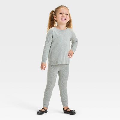 Image of Toddler Girls' Sweater Pullover & Leggings Set - Cat & Jack™ Heather Gray 2T