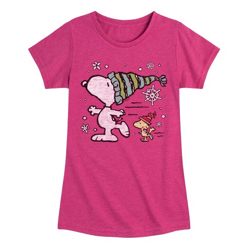 Girls' - Peanuts -  Fitted Short Sleeve Graphic T-Shirt - image 1 of 4