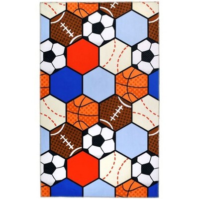 Homefires Allstars Indoor Rug – Sporty, Fun, Soft & Durable, Easy-to-Clean Accent Rug for Kids, Bedrooms, Playrooms & Indoor Spaces
