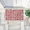 Stupell Industries Pink Kitchen Fruits Checkered Printed Outdoor Imitation Sisal Door Mat, design by Lil' Rue - 3 of 4