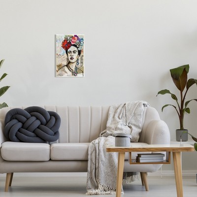 Colorful Floral Frida Kahlo MDF Wood Wall Plaque