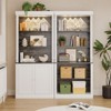 Jojoka White 5-Tier Bookshelf with Doors, Adjustable Shelves & LED Lights, Roman Column Design Storage Cabinet for Living Room, Bedroom,Home Office - 4 of 4
