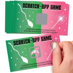 Big Dot of Happiness Witch Party Game Scratch Off Cards, Fun Activity for Kids, Pink and Green Birthday or Halloween Party Game for Girls - 22 Count - 1 of 4