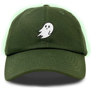 Dalix Ghost Glow in the Dark Embroidered Mens Womens Cotton Dad Hat Baseball Cap Adjustable - 1 of 4