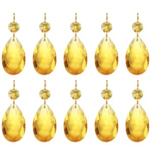 Unique Bargains Crystal Pendants Teardrop Beads for DIY Lamp Arts Crafts Decoration 10 Pcs - 1 of 4