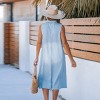 Women's Faded Denim Collared Sleeveless Midi Dress - Cupshe - 2 of 4