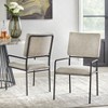 Set of 2 Indra Dining Chairs Cream - Lifestorey: Upholstered, Black Metal Frame, Transitional Style - image 2 of 4