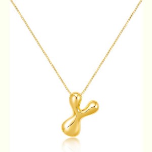 Bubble Initial Necklace Gold Plated Balloon Charm Birthday Gift - 1 of 4