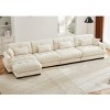 5 Pieces Sofa With Ottoman, 4 Seater Sectional Sofas Large With Waist Pillow And Throw Pillows, Large L Shape Sofa For Living Room-Cuddlewood - 3 of 4