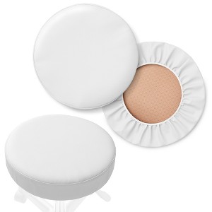 Saloniture 2-Pack Round Stool Seat Cover, Waterproof Slipcover for Swivel Chair or Barstool - 1 of 4