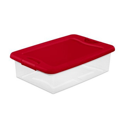 Sterilite 32 Quart Latching Storage Box, Stackable Bin With Latch Lid ...