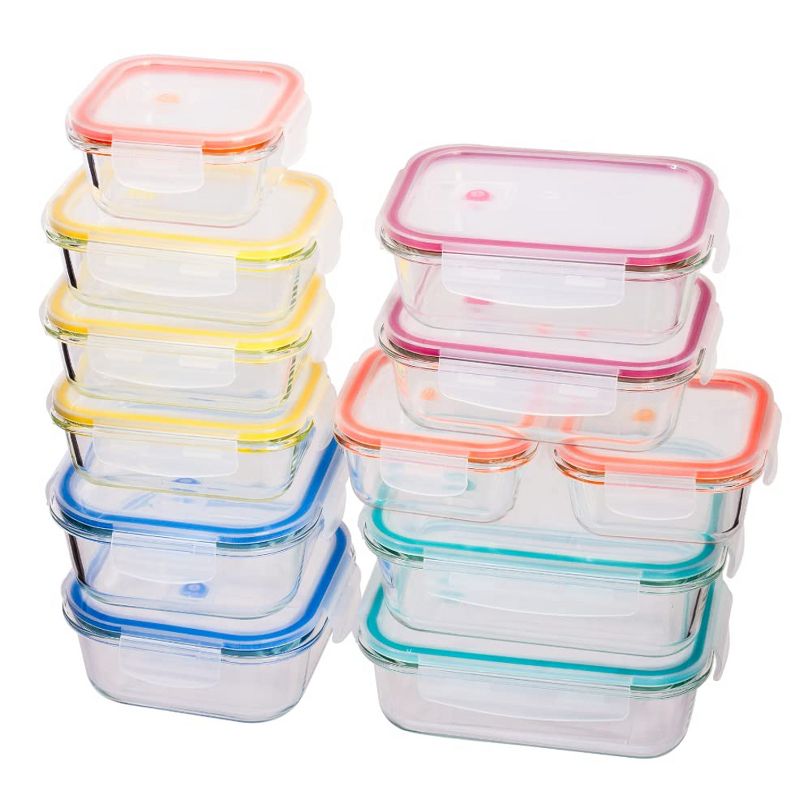 Lexi Home Durable Borosilicate Glass 12-Piece Food Storage Container Set, 2 of 7