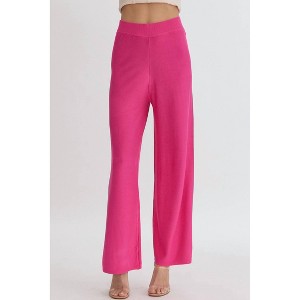 Women's High Waist Wide Leg Knit Pant - entro - 1 of 4