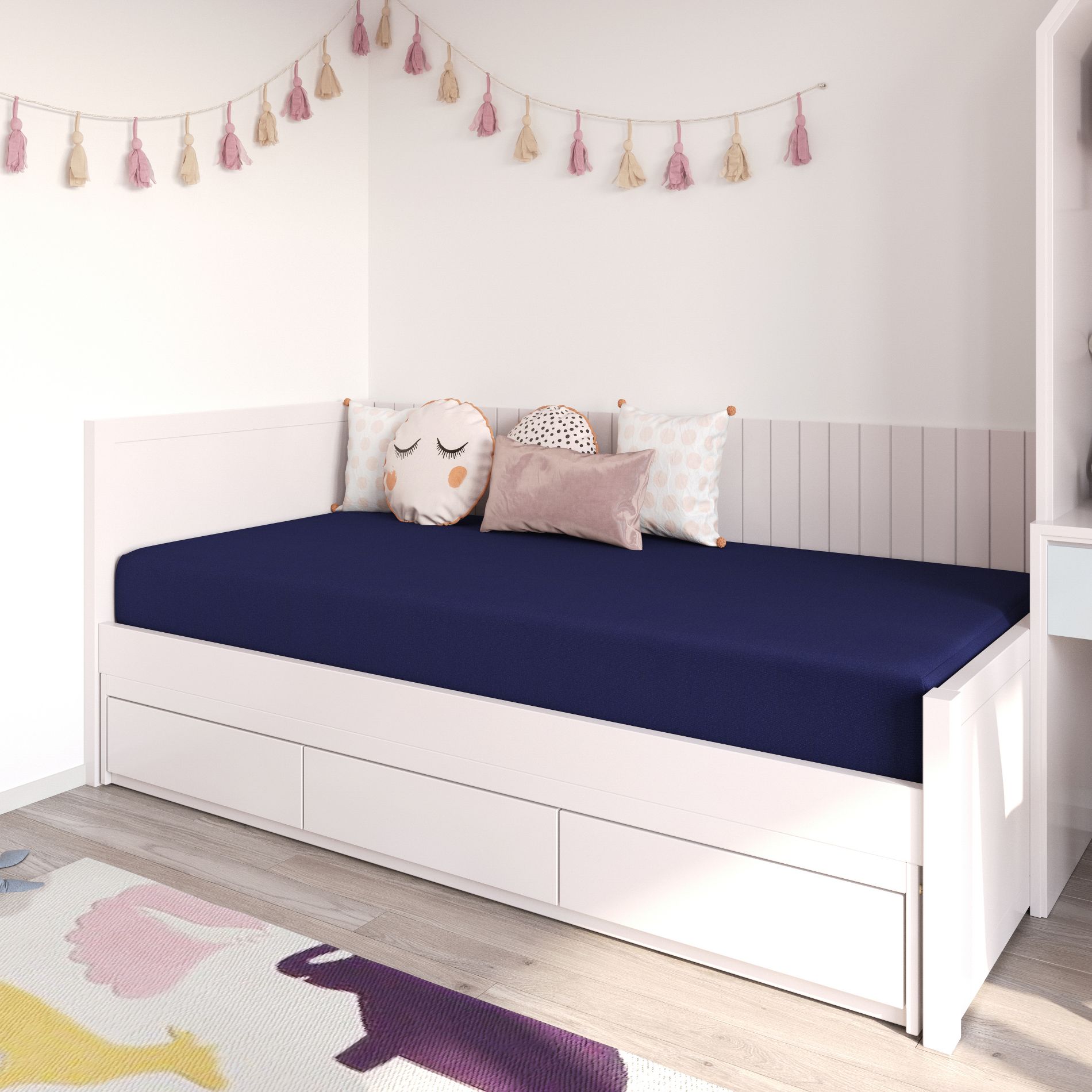 Emma and Oliver Blue Water-Resistant Memory Foam Mattress with Zippered Cover