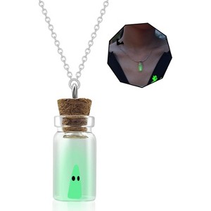 Halloween Ghost Bottle Necklace - Spirit in a Jar Gift - 1 of 4