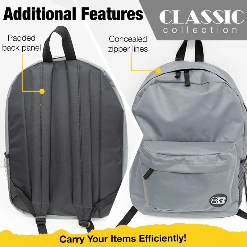 BAZIC Products® 17" Classic Backpack, Mustard, Pack of 2, 4 of 6