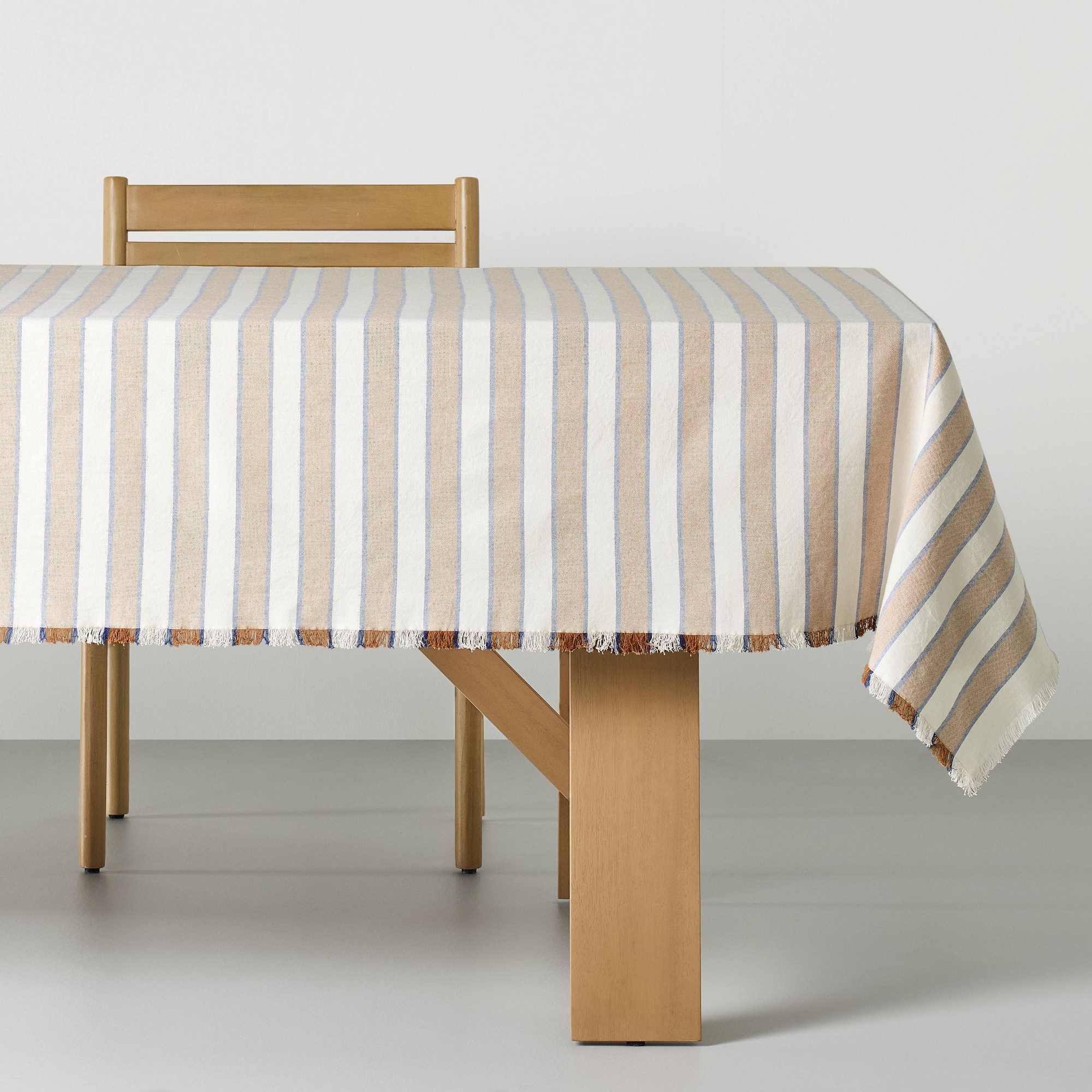 84"x60" Striped Tablecloth Cream - Hearth & Hand™ with Magnolia