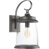 Progress Lighting Conover 1-Light Large Wall Lantern in Antique Pewter with Clear Seeded Glass Shade - 3 of 4