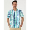 Lars Amadeus Men's Summer Irregular Printed Camp Collar Short Sleeves Button Down Hawaiian Shirt - 2 of 4