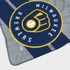MLB Milwaukee Brewers Corner Logo Faux Shearling Blanket: Sports Team Plush Throw - 3 of 3