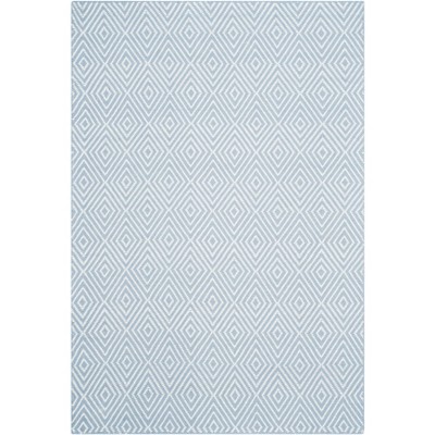 Handmade Light Blue and Ivory Wool Area Rug 4' x 6'