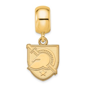 Black Bow Jewelry 14k Yellow Gold Plated Sterling Silver U.S. Military Academy Black Knights NCAA Bead Charm - 1 of 3