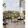 Outdoor Dining Chairs Set of 2, Patio Wicker Chairs with Cushions & Armrests for All-Weather - 2 of 4