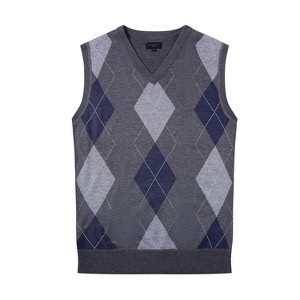 Gioberti Men's Super Soft Diamond Knitted Sleeveless Vest - 1 of 3