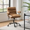 Barnaby Modern Faux Leather Swivel Office Chair with Casters|HULALA HOME - 3 of 4
