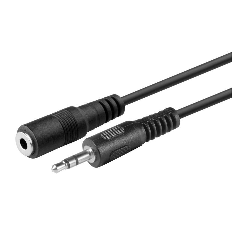 INSTEN 3.5mm Stereo Plug to Jack Extension Cable M/F, 12 FT / 3.7 M, Black, 1 of 4