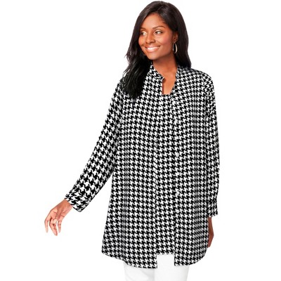 Jessica London Women's Plus Size Georgette Button Front Tunic