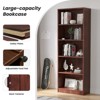 Lirago Adjustable 5-Shelf Wooden Bookcase-Freestanding Home Office and Living Room Storage Cherry 68.9"Hx11.6"Dx24.4"L - 4 of 4